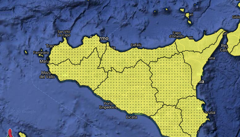 meteo sicilia allerta zona gialla