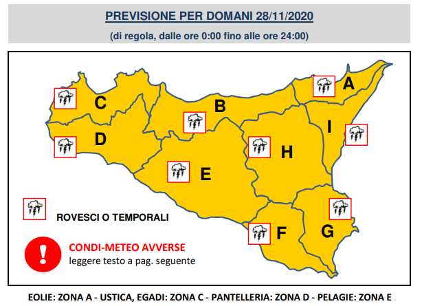 meteo Sicilia domani allerta arancione