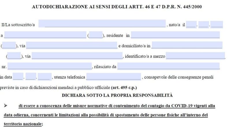 autocertificazione marzo 2021 pdf