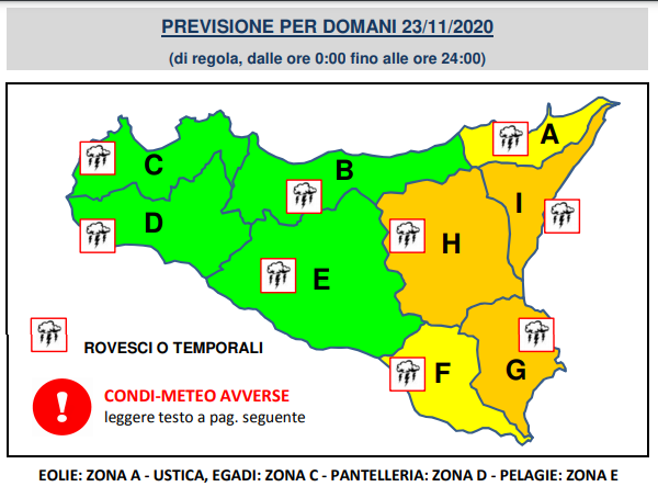 Meteo Catania allerta arancione bollettino Sicilia