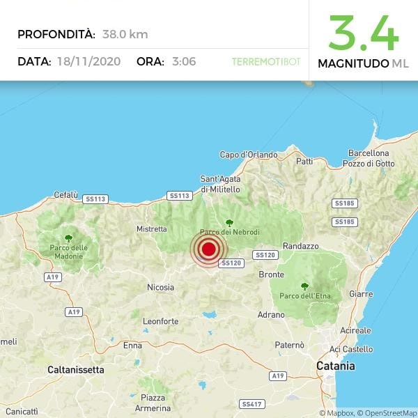 terremoto enna troina