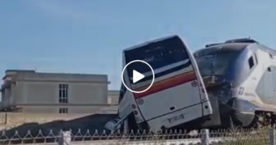Vittoria treno autobus incidente video
