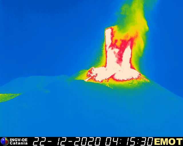 Etna eruzione lava 22 dicembre