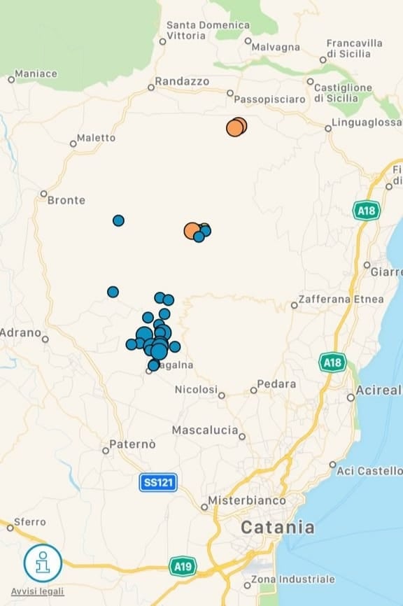 Etna eruzione sciame sismico