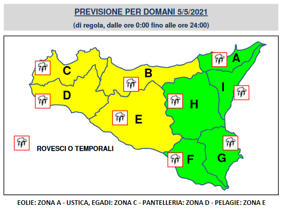 Allerta Gialla meteo Sicilia