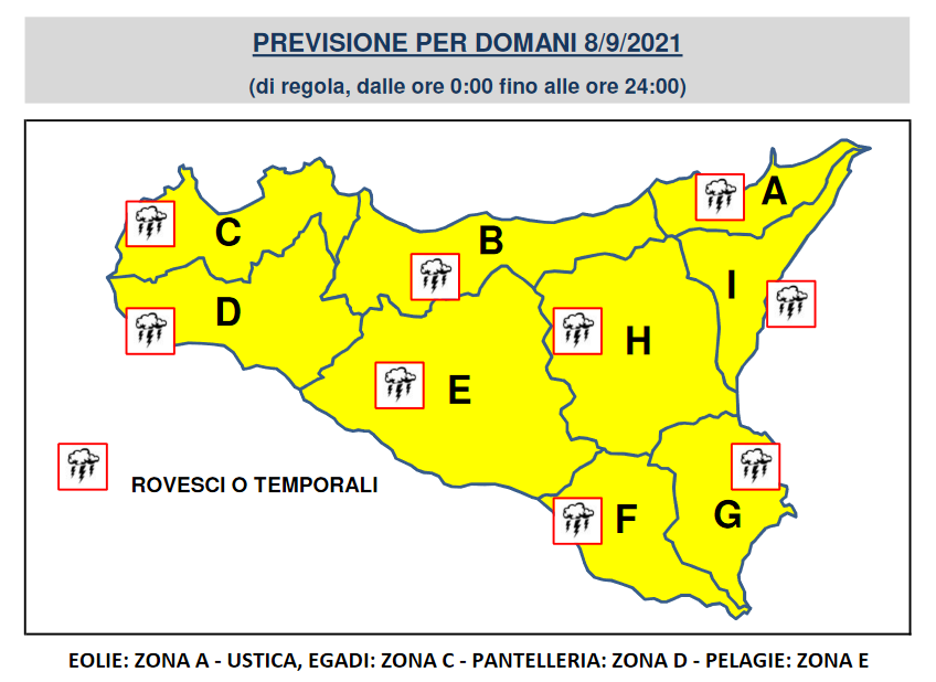 allerta gialla meteo sicilia 8 settembre
