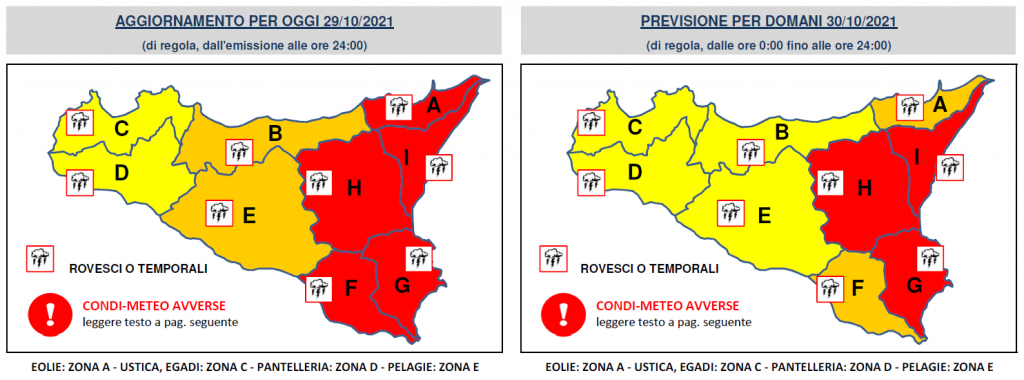 allerta rossa 29 30 ottobre sicilia