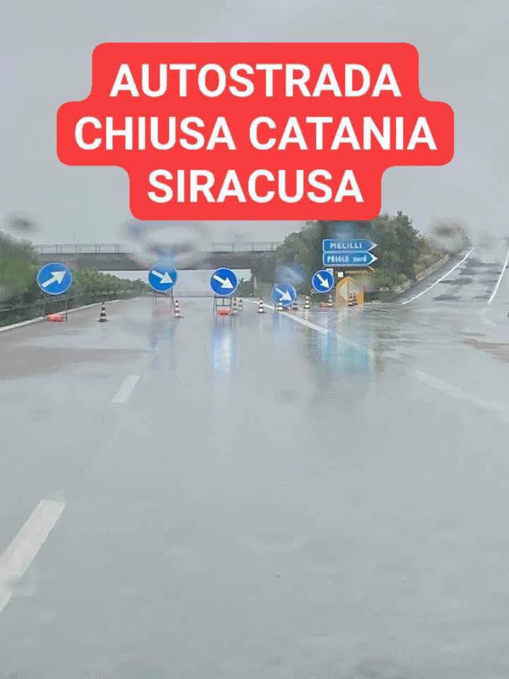 autostrada Catania Siracusa interrotta