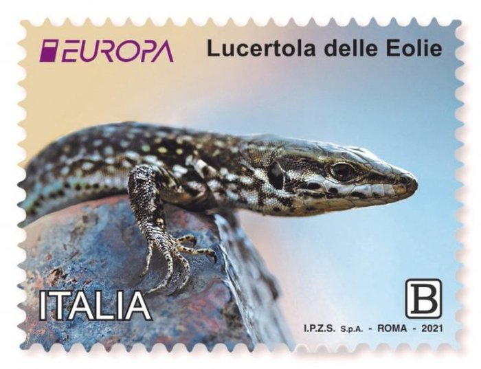 Lucertola isole Eolie francobollo