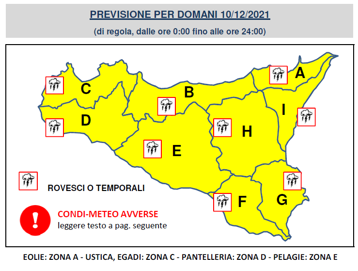 meteo sicilia allerta gialla 10 dicembre