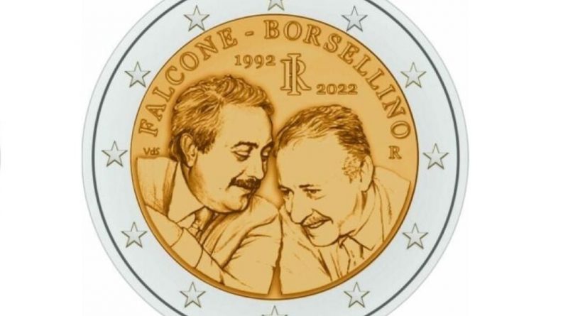 moneta due euro falcone borsellino