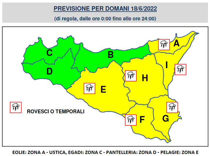 meteo sicilia allerta gialla 18 giugno