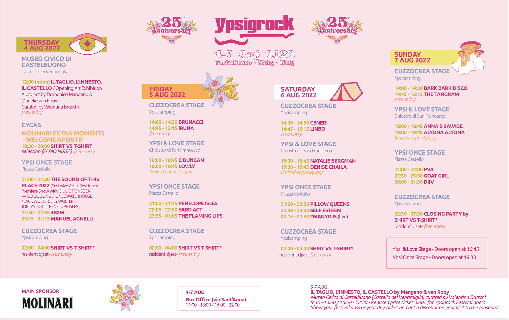 ypsigrock time table 2022