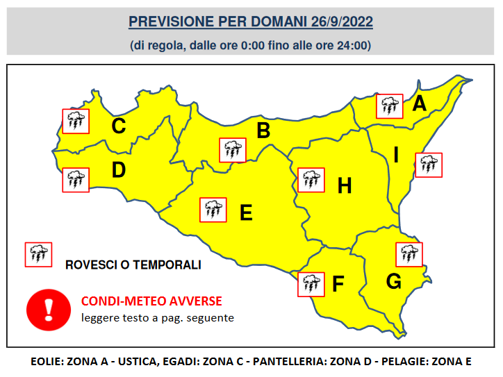 allerta meteo gialla sicilia 26 settembre