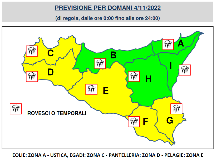 allerta gialla sicilia 4 novembre