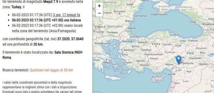 terremoto tuchia allarme tsunami sicilia