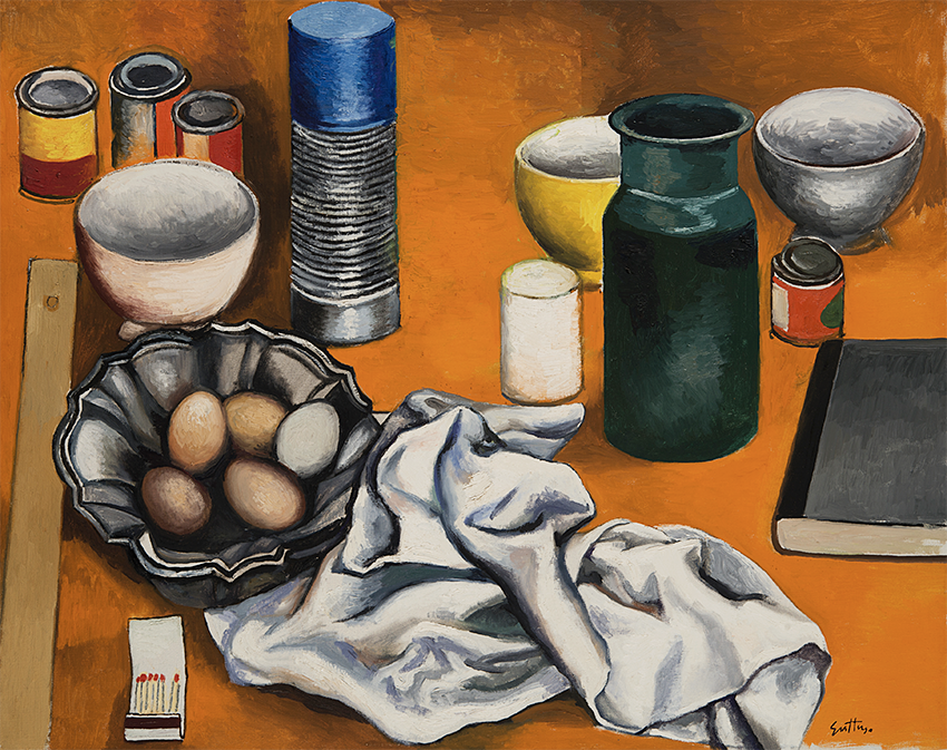 Renato Guttuso - _Oggetti_ - olio su tela - 60x75 cm - 1978