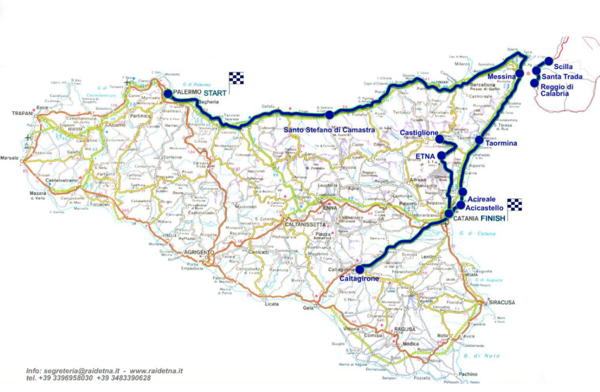 porsche tribute raid etna caltagirone mappa